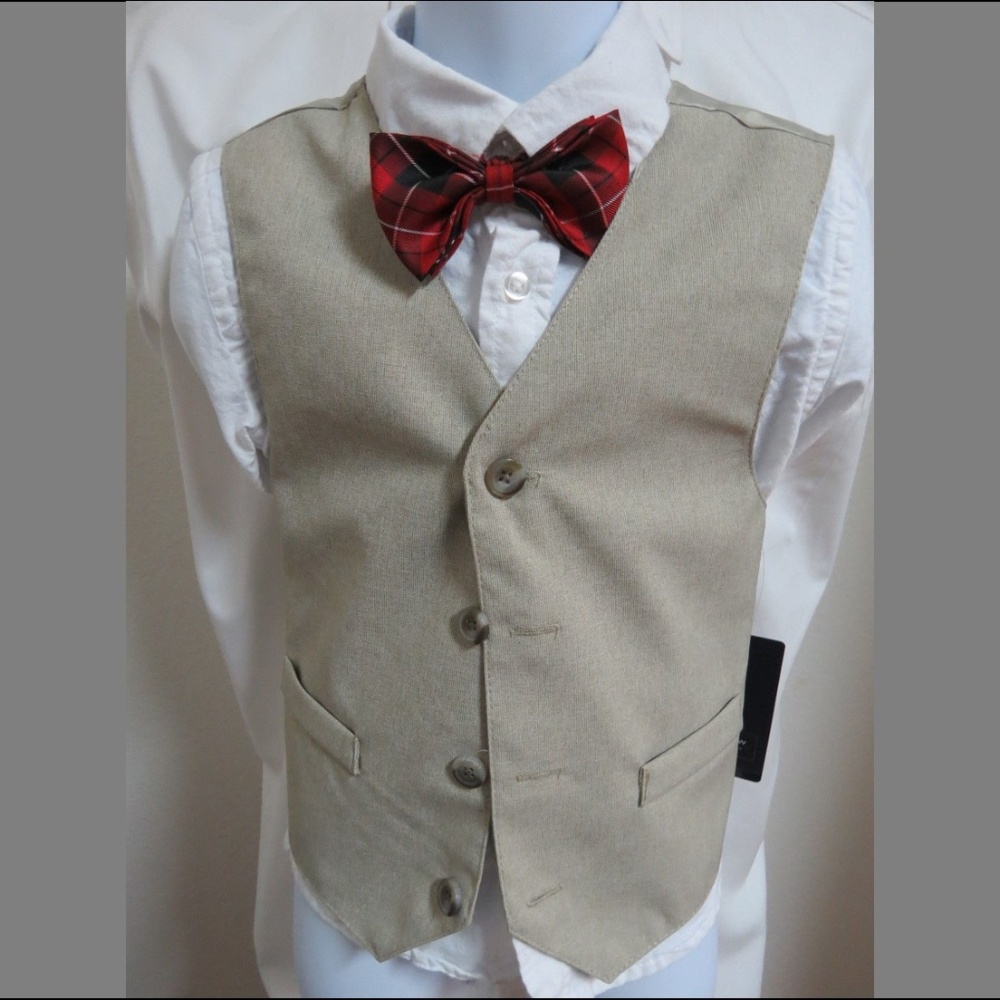 New Sz 4 Tan Brown Arrow Boys Poly #896 Suit Vest